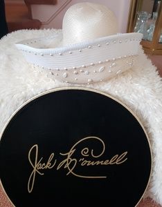 Vintage Jack McConnell White Jewel Embroidered